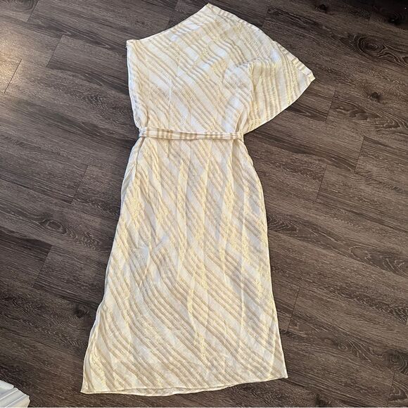 Calypso St Barth Adela One Shoulder Linen Blend Belted Maxi Dress - Picture 7 of 7